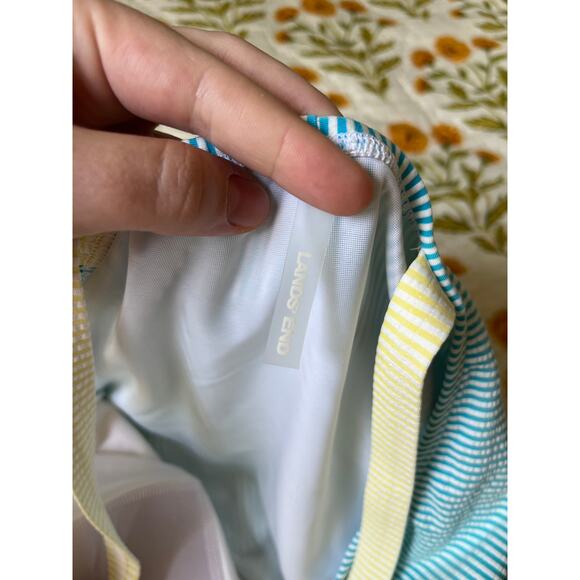 Lands' End Seersucker Striped Bathing Suit - Picture 9 of 10